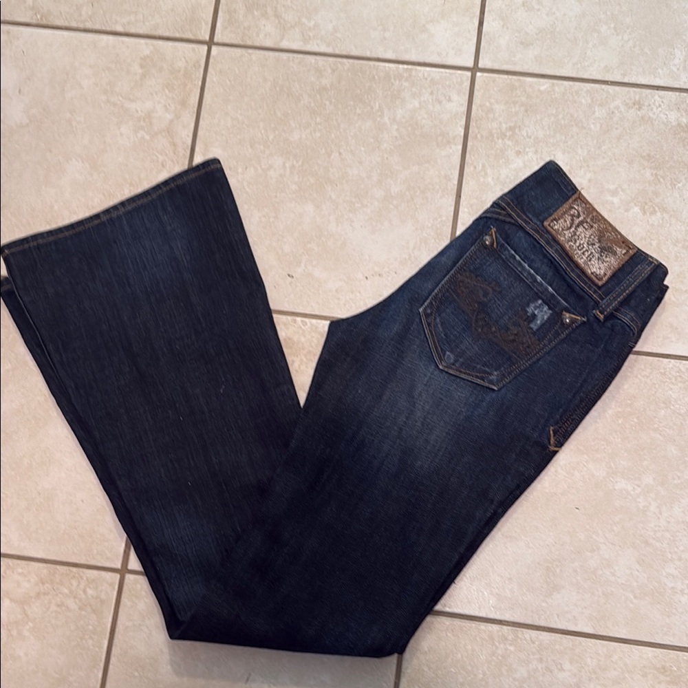 Women's Boot Cut Jeans - Dark Blue